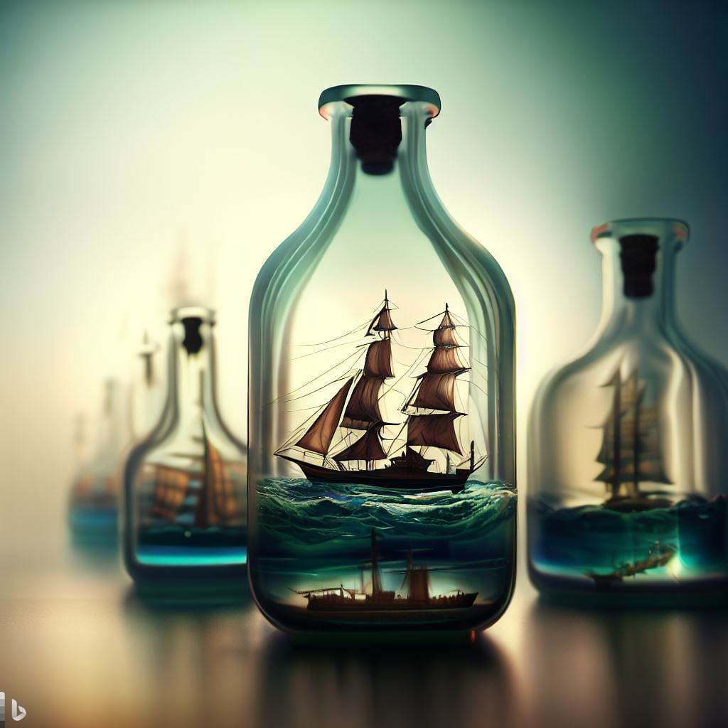 Ілюстрація 'Кораблі у пляшках' 